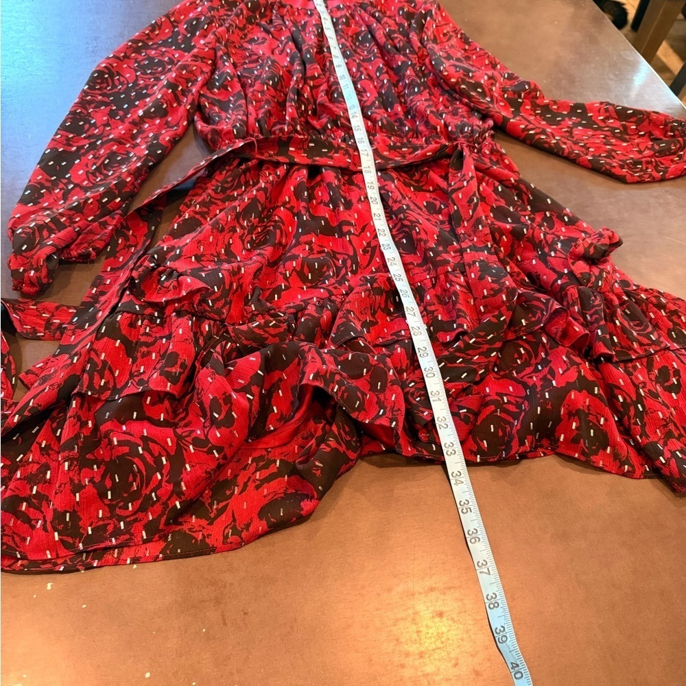 Simply Vera Vera Wang Red and Black Long Sleeve Dress - Picture 4 of 8